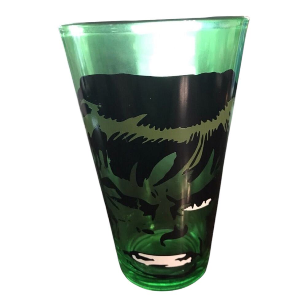 Vintage Marvel Hulk Glass Tumbler 16 oz Drinking Glass Avengers Superhero